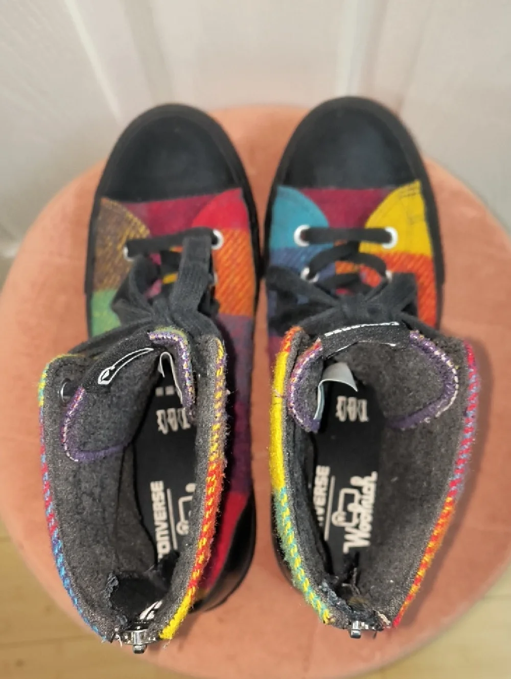 Converse Plaid High-Top Sneakers in Multicolor - Picture 5 of 9